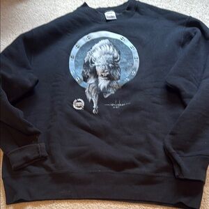 Authentic Native American Design menchego 1995 Buffalo print sweatshirt